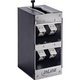 Cutie cu 4 x keystone Cat.6A montare perete/DIN rail, InLine IL76203N