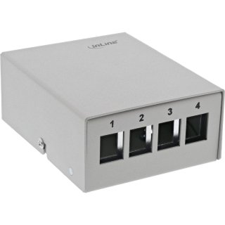 Carcasa keystone 4 x RJ45 metal Gri, Inline IL76264