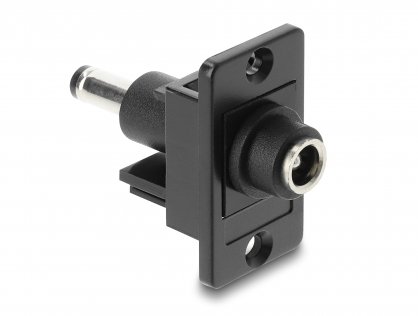 Modul alimentare DC 5.5 x 2.5mm la DC 5.5 x 2.1mm M-T montare panou, Delock 91120