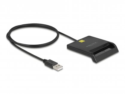 Card Reader USB 2.0 pentru carduri smart cu chip, Delock 91724