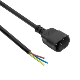 Cablu alimentare IEC C14 la fire deschise CU 1.8m, Akyga AK-OT-09C