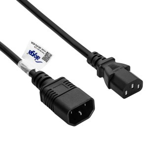 Cablu prelungitor alimentare IEC C13 la C14 CU 1.8m, Akyga AK-PC-03C