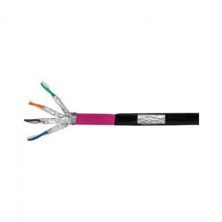 Rola 50m cablu de retea RJ45 exterior/Rezistent la intemperii Cat.7 LSOH Negru, Logilink CPV0081