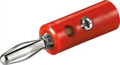 Conector banana tata 4mm Rosu, Goobay G11375