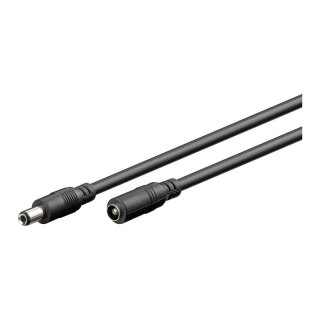 Cablu prelungitor alimentare DC 5.5x2.5mm T-M 5m Negru, Goobay G76673