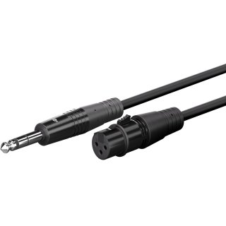 Cablu audio XLR 3 pini la jack mono 6.35mm M-T 1m, Goobay G80797