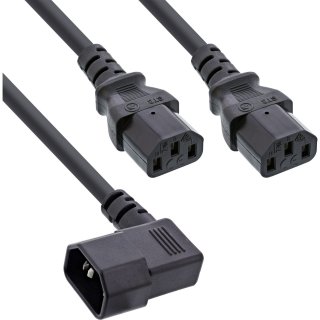 Cablu alimentare C14 la 2 x C13 unghi/drept 1.8m Negru, InLine IL16633A
