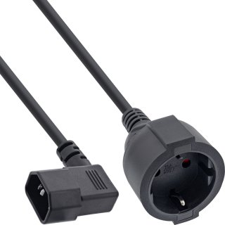 Cablu prelungitor pentru UPS C14 la Schuko unghi/drept 0.5m, InLine IL16759K