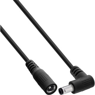 Cablu prelungitor alimentare DC 5.5x2.5mm M-T drept/unghi 5m Negru, InLine IL26905J
