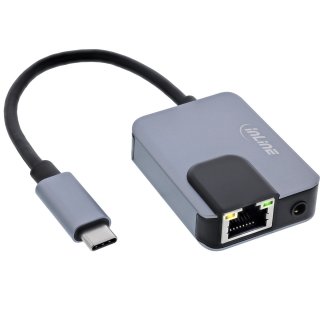 Adaptor USB type C la Gigabit LAN RJ45 + jack stereo 3.5mm + PD 100W, InLine IL33382I