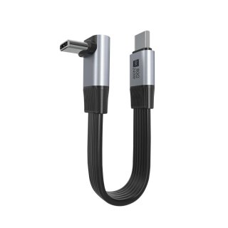 Cablu USB4 type C flat 8K60Hz 240W drept/unghi T-T 0.13m Negru, ku4fa3