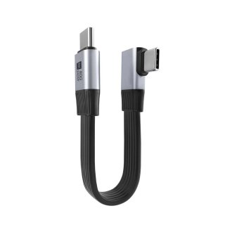 Cablu USB4 type C flat 8K60Hz 240W drept/unghi T-T 0.13m Negru, ku4fa5