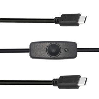 Cablu de incarcare USB type C cu switch ON/OFF T-T 1m Negru, kupaasw3