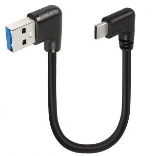 Cablu USB 3.2-A la USB type C T-T unghi/unghi 90 grade 0.2m Negru, kur31-44