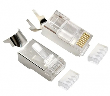Set 50 buc conector RJ45 ecranat pass-through CAT7, Gembird LC-PTF7-01/50