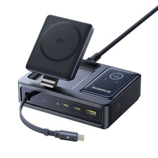 Incarcator priza USB-A + 2 x USB-C + incarcare wireless + cablu USB type C 140W Nomos, Baseus P10170902123-00