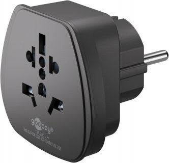 Adaptor universal UK, USA la Europa Negru, Goobay 94028
