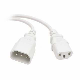 Cablu prelungitor alimentare C13 la C14 6A 1.8m Alb, Spacer SPPW-C14-C13-6A-1.8-WH
