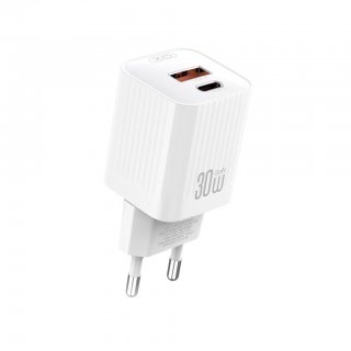 Incarcator priza 1 x USB-A + 1 x USB-C 30W Alb, XO L149