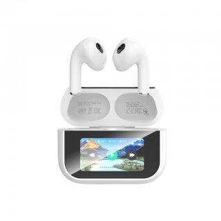 Casti bluetooth 5.4 HF TWS Smart screen Alb, XO X47