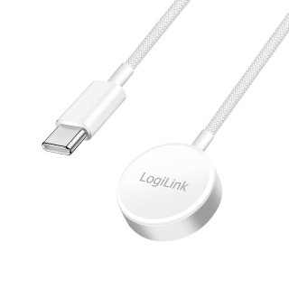 Cablu de incarcare USB type C pentru Smartwatch Apple Watch 0-10/SE series/Ultra 1/2/3 1m Alb, Logilink PA0379